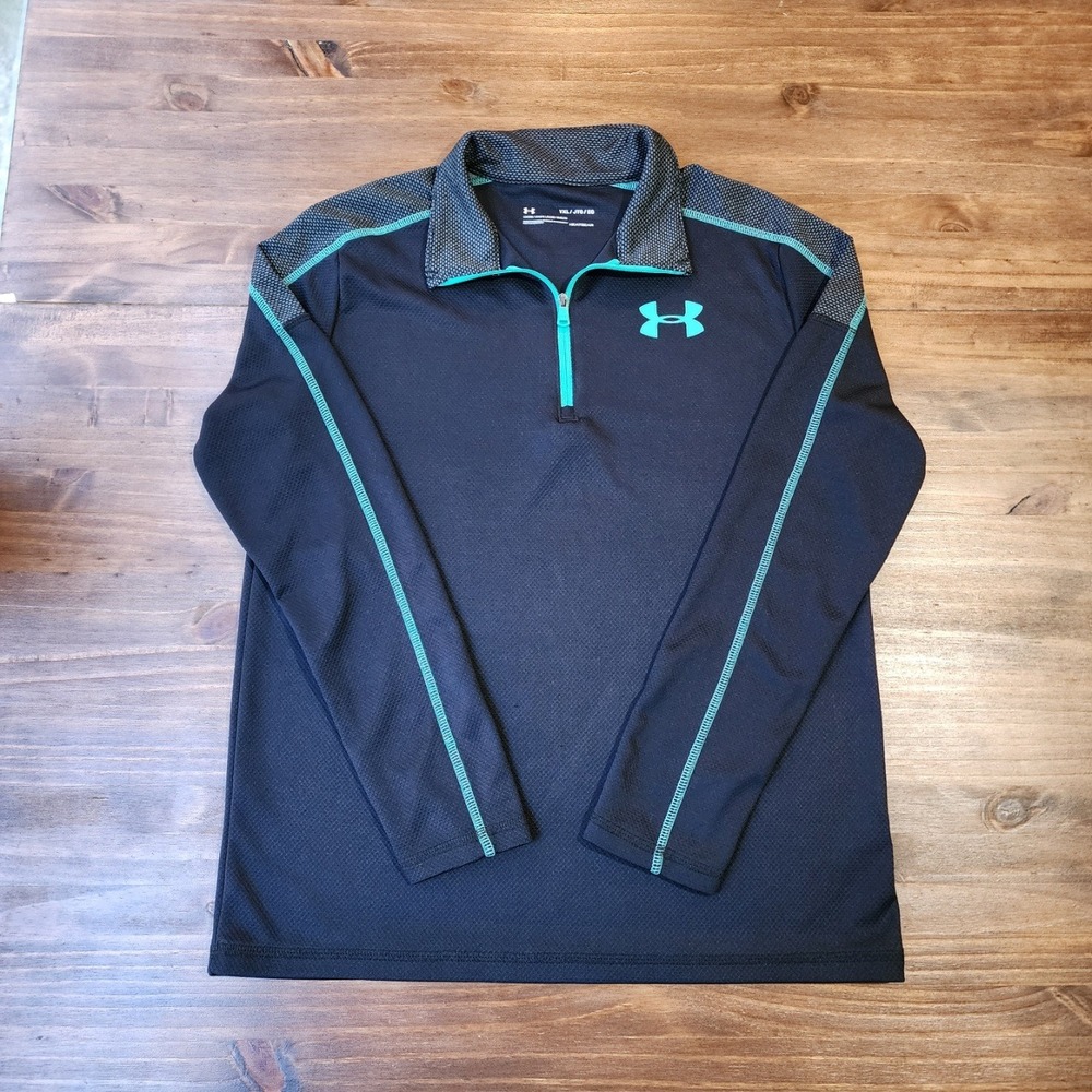 Under Armour Athletic 1/4 Zip Pullover UA Tech HeatGear Size Youth XL Black
